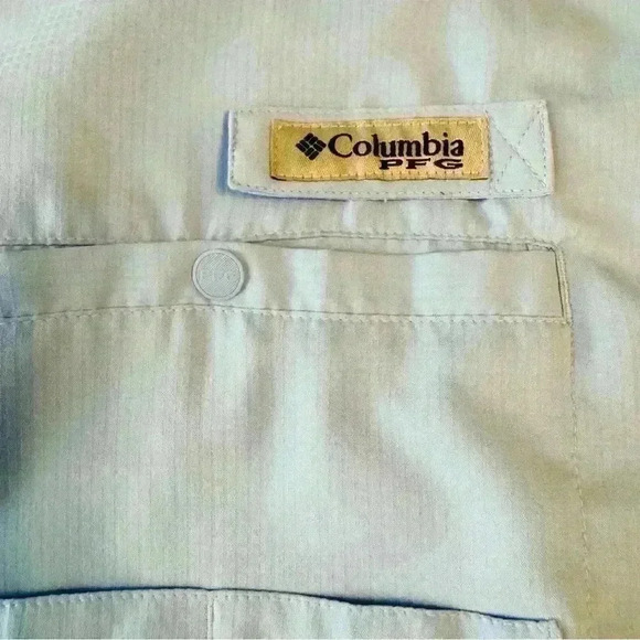 Columbia PFG Mens LT shirt long sleeve blue fishing roll-tab sleeves but… - Picture 6 of 12